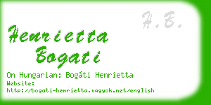henrietta bogati business card